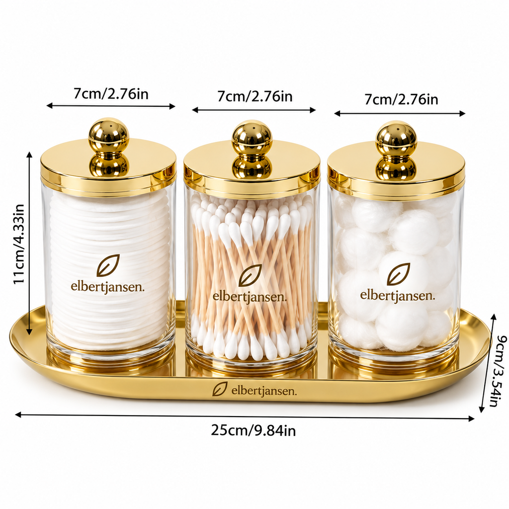 Elbertjansen 3-Piece Bathroom Storage Jar Set