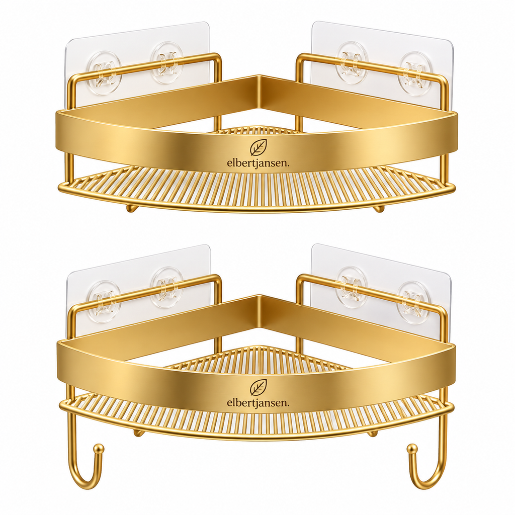 Elbertjansen Corner Bathroom Shower Shelf